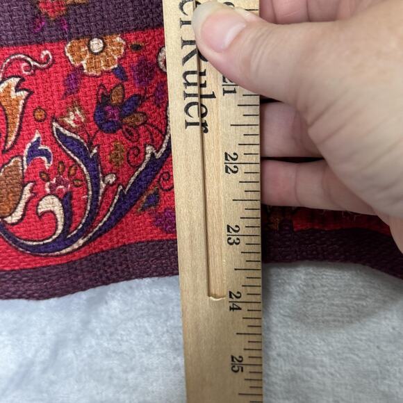 Coldwater Creek Jacket Womens Large Red Paisley Floral Blazer Button Up Lined - Picture 11 of 11